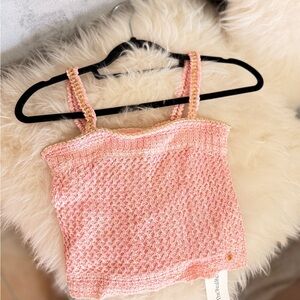 CHANEL Pink Knit Crop Top